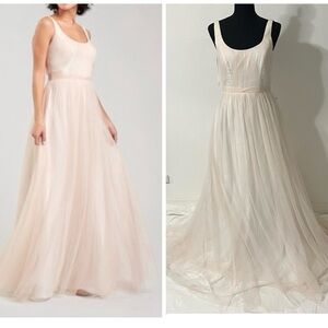 Weddington Way "Ingrid" Tulle Dress Champagne Ivory Elegant Cream Sleeveless